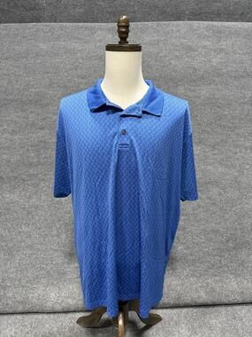 Golden Bear StayDri Polo Shirt Mens 3XL Blue Geometric Golf Performance Knit Top
